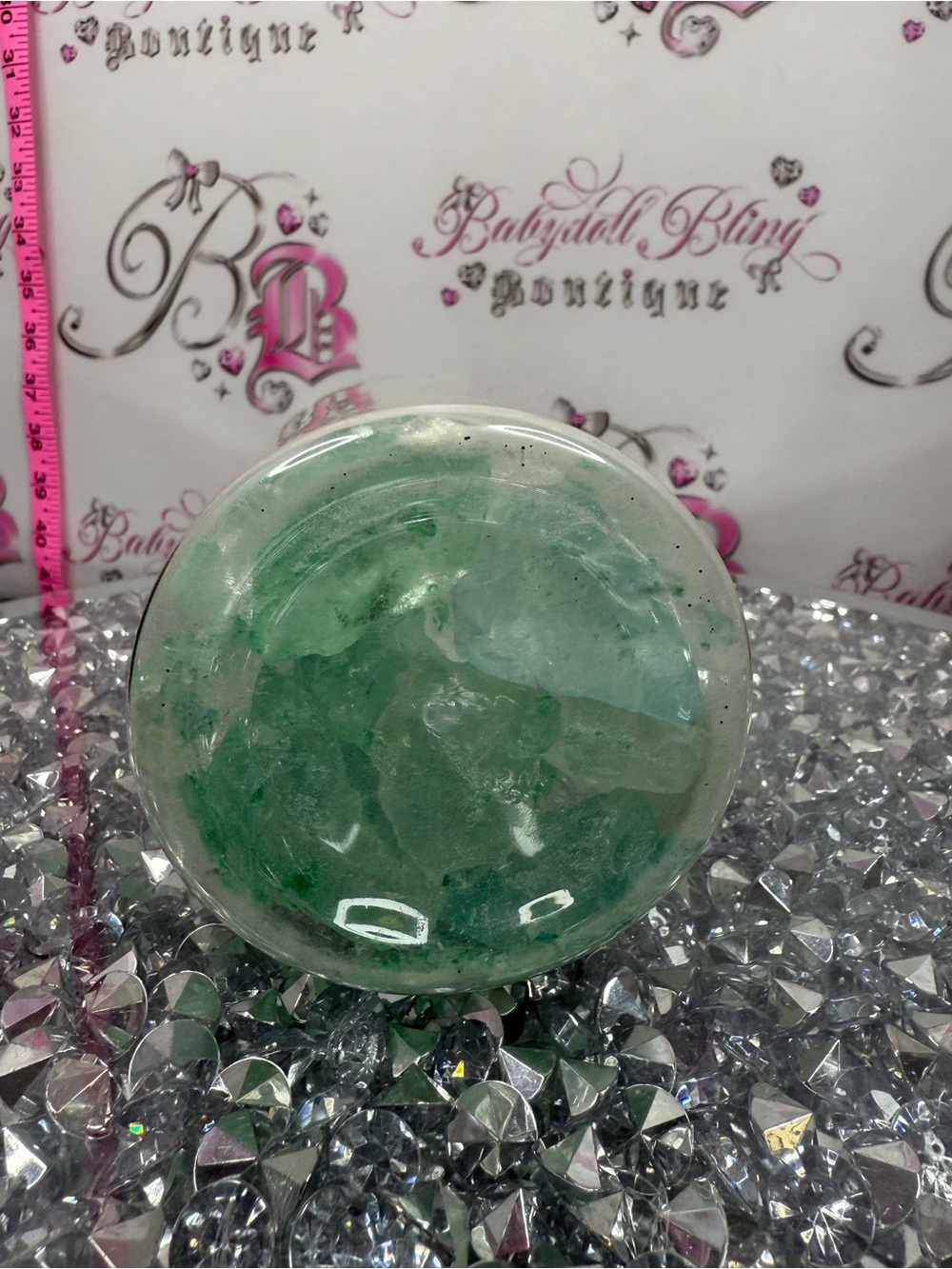 Ashland decorative filler sea Green and Clear Decorative Glass Nuggets Jar - Picture 3 of 4